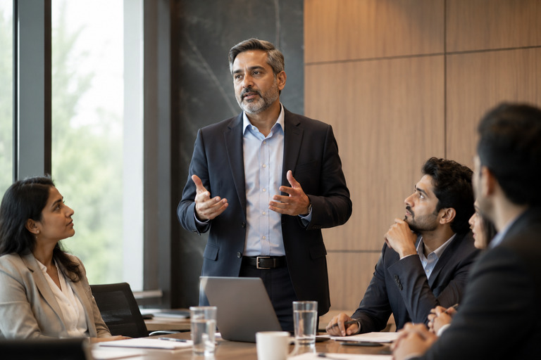 Executive presence in a professional setting
